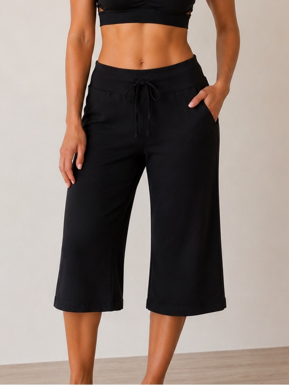 Lululemon Vintage Wide Leg Yoga Crop Pants - Black